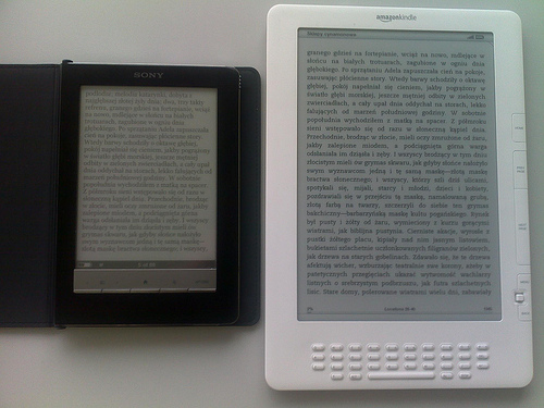 Sony i Kindle - czytelność